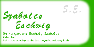 szabolcs eschwig business card